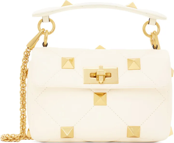 Valentino Garavani Off-White Medium Roman Stud Bag