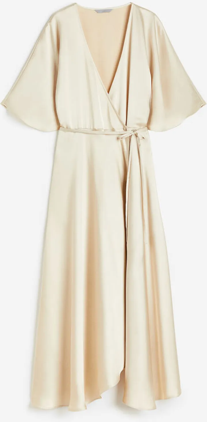 Wrapover Satin Dress