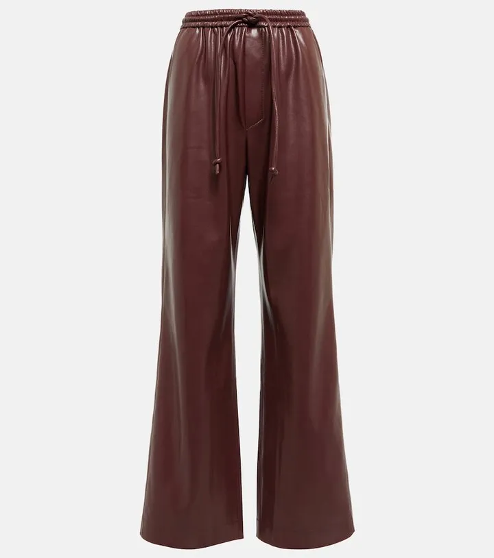 Calie faux leather wide-leg pants
