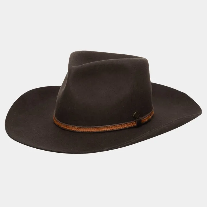 Wool Felt Faux Leather Band Western Fedora Hat