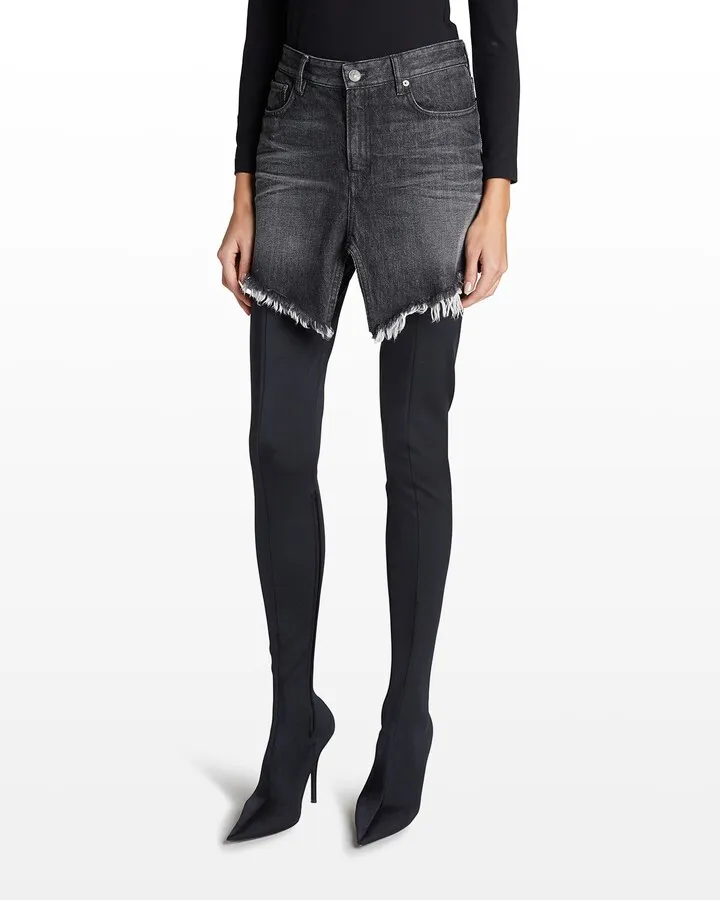 Cut-Up Japanese Denim Mini Skirt