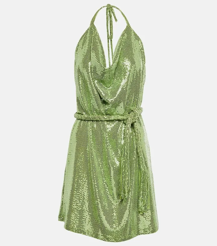 Sequined halterneck minidress