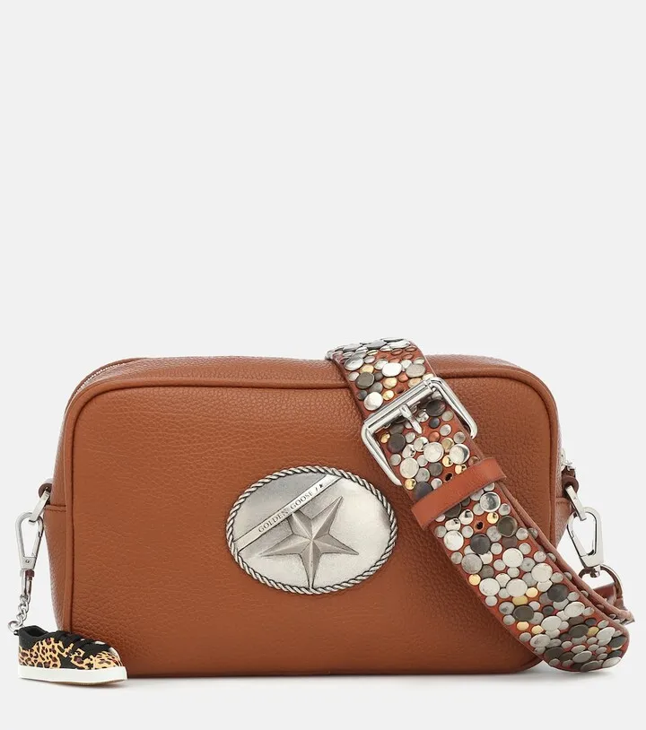 Star studded leather shoulder bag
