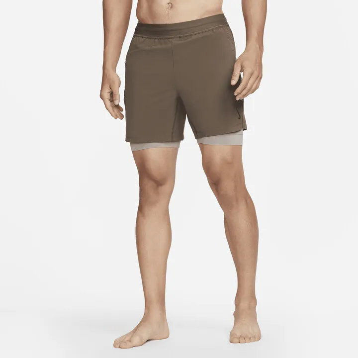 Men's Nike Yoga 2-in-1 Shorts in Brown