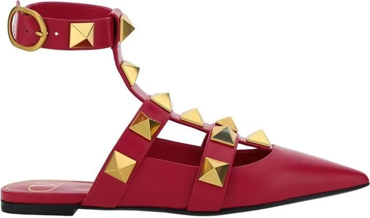 Valentino Garavani Roman Stud Pointed Toe Ballerina Shoes