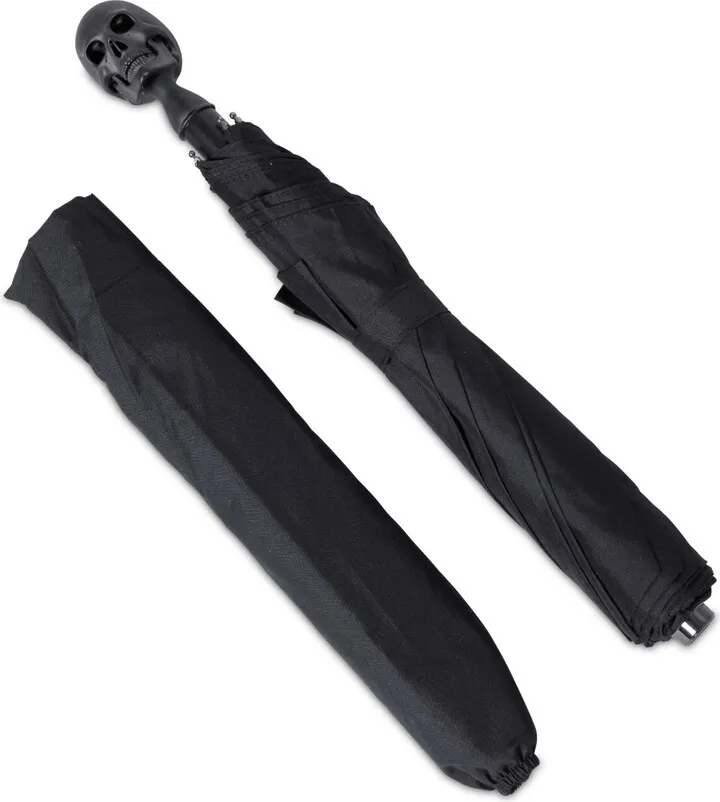 Deakin & Francis - Deakin & Francis Small Umbrella With Skull Head Handle In Matte Black