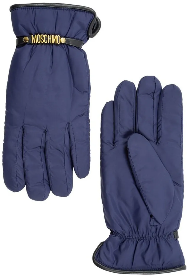 Moschino Logo Plaque Wristband Detailed Gloves