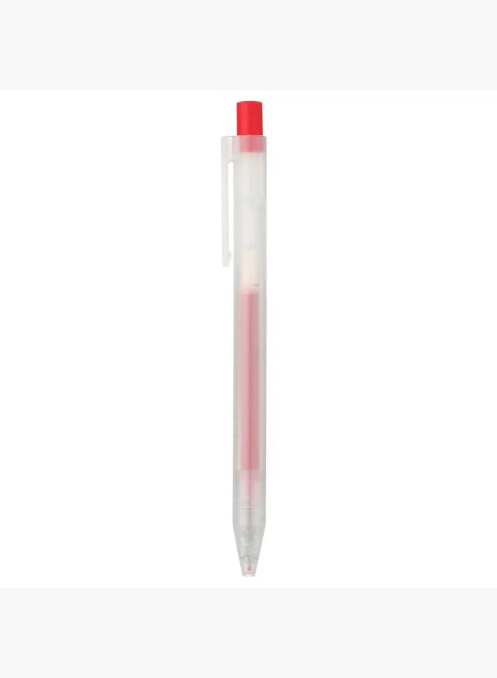 Gel Ink Knock Type Ballpoint Pen, 0.5 mm, Red
