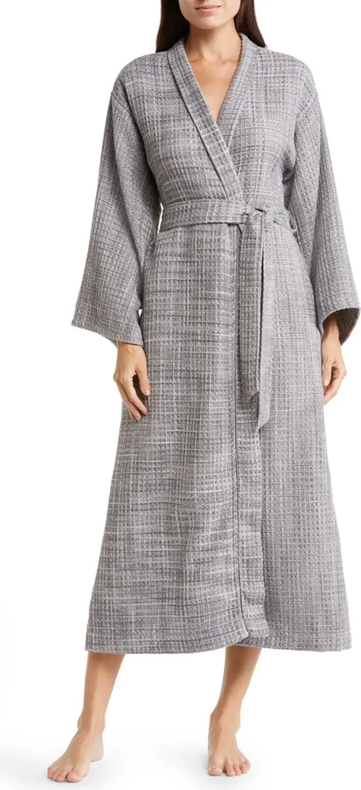 Long Cotton Waffle Robe