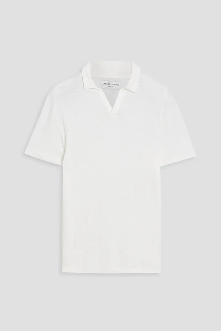 Simon slub linen-jersey polo shirt