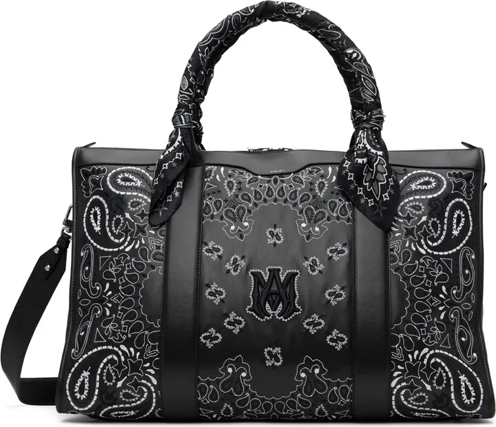 AMIRI Black Bandana Weekender Bag