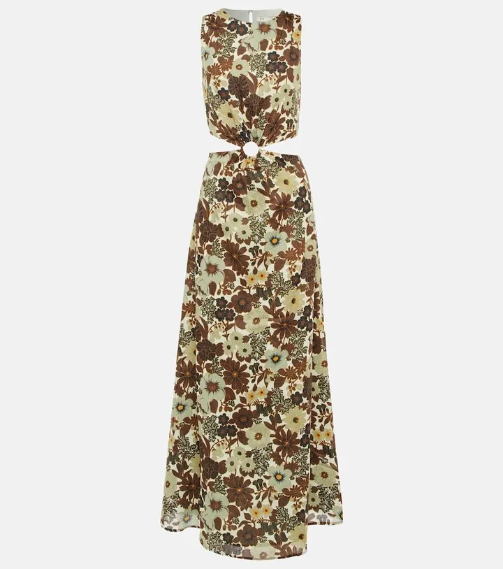 Constantine floral ramie midi dress