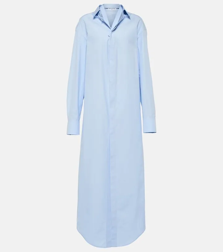 Cutout cotton poplin shirt dress