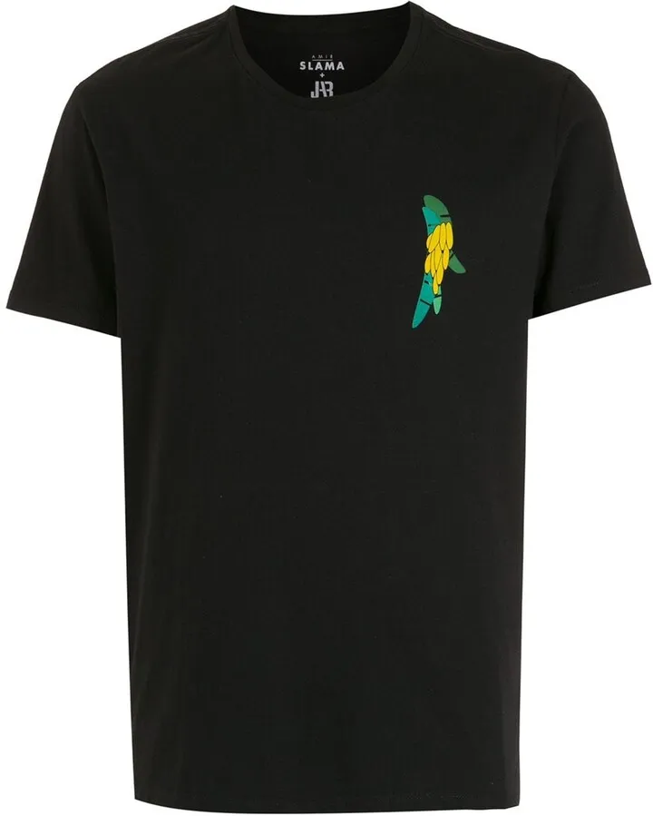 banana-print crewneck T-shirt
