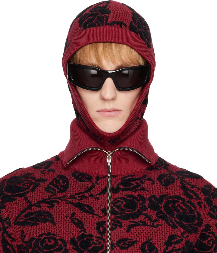 Ernest W. Baker Burgundy Rose Jacquard Balaclava
