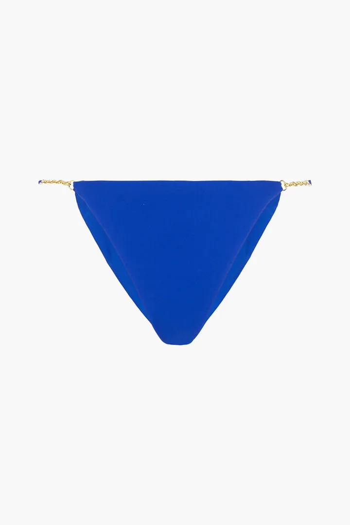 Chain-trimmed mid-rise bikini briefs