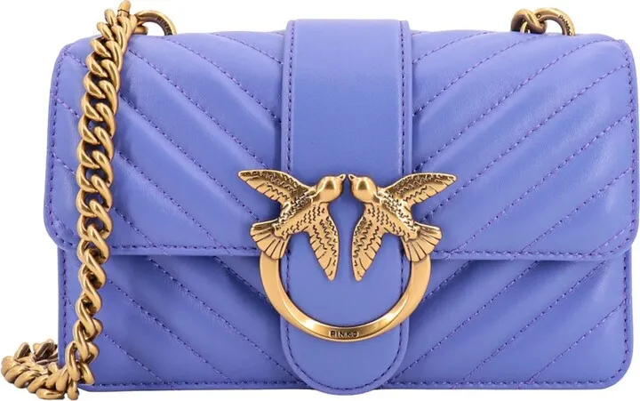 Matelassé leather shoulder bag with iconic Love Birds buckle