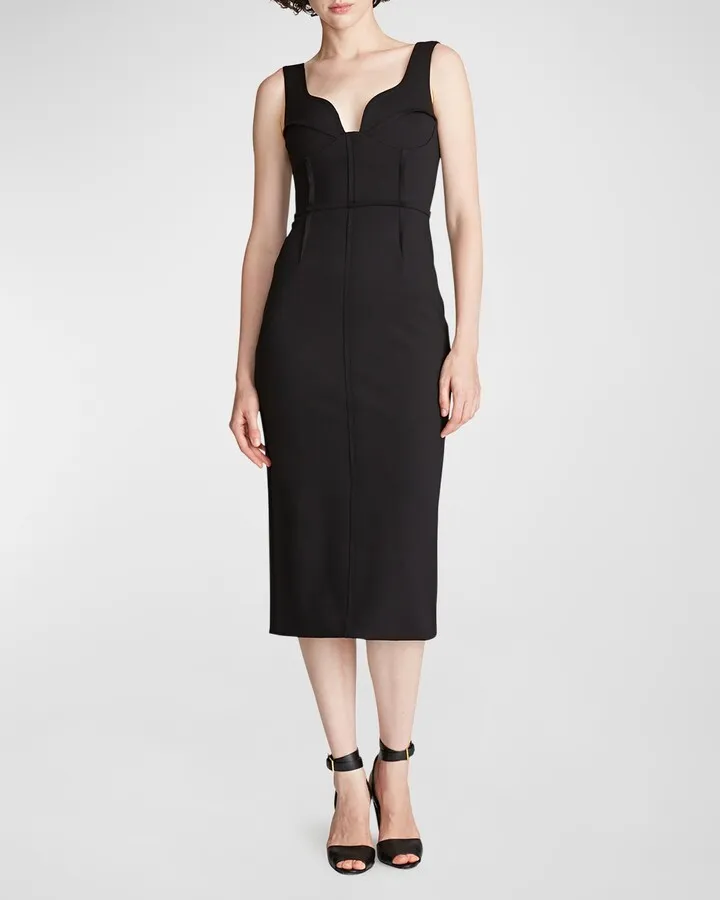 Maco Sweetheart Scuba Midi Dress