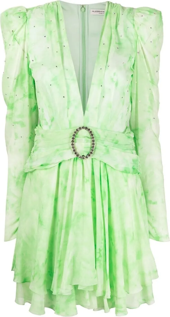 Crystal-Embellished Silk Minidress