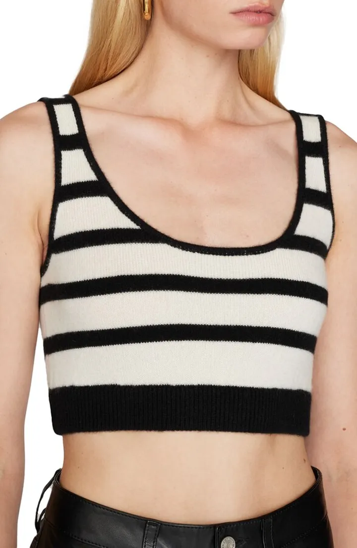 Brenton Cashmere Stripe Crop Top