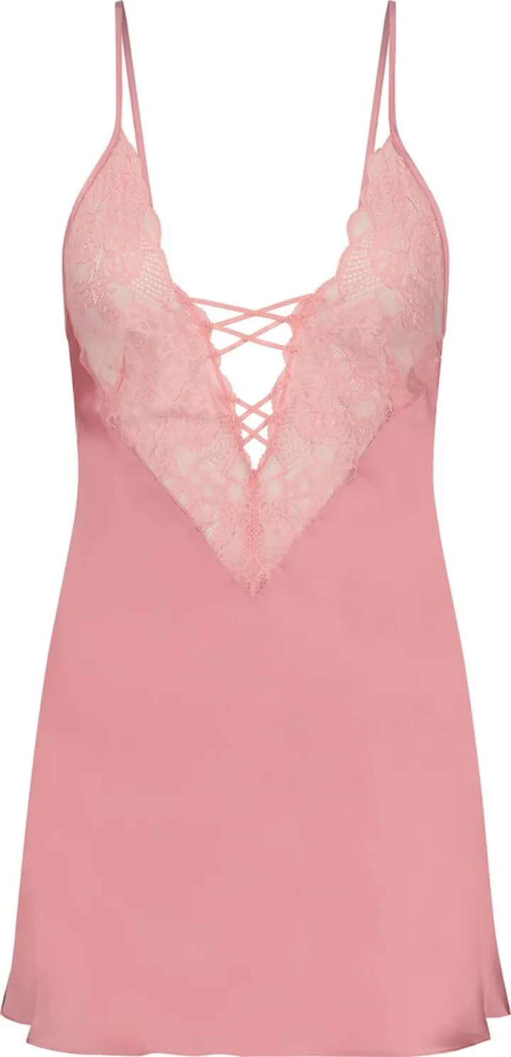 Lace Trim Satin Chemise