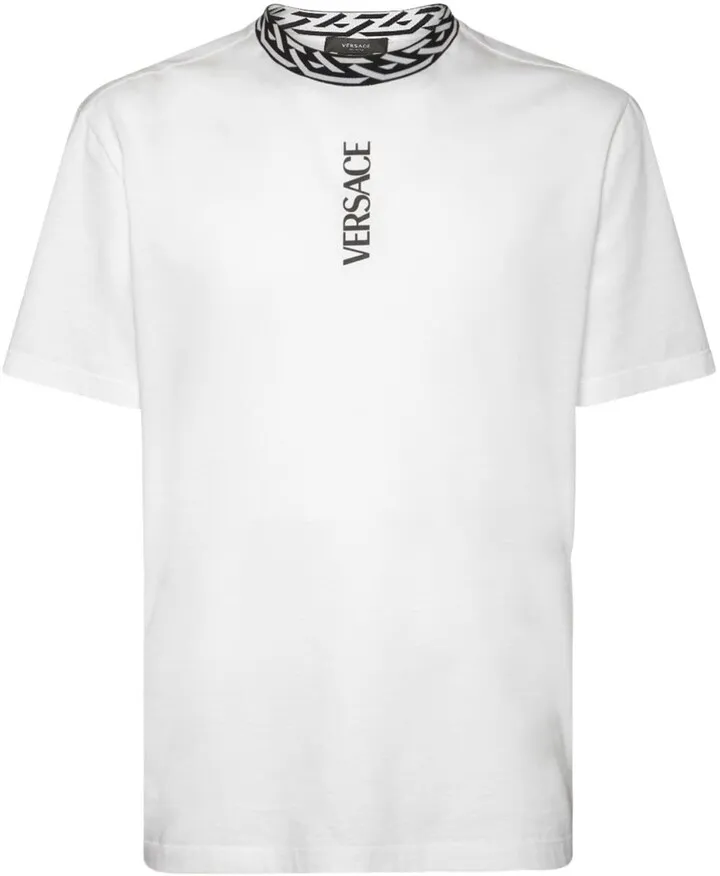 Greca & logo cotton jersey t-shirt