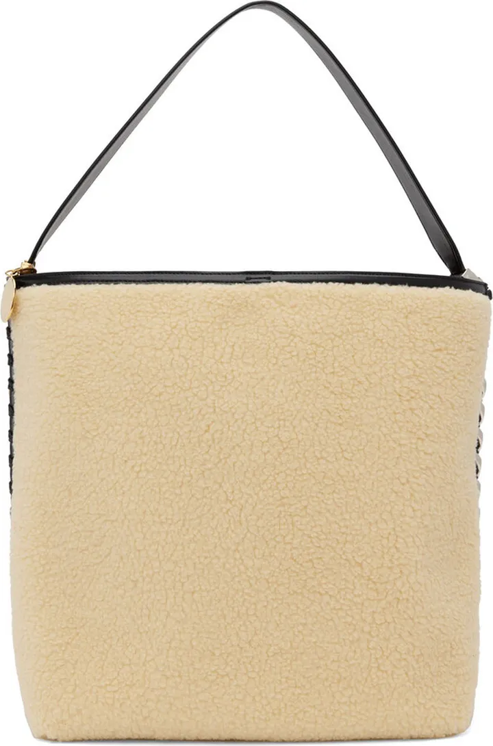Stella McCartney Beige & Black Shearling Tote