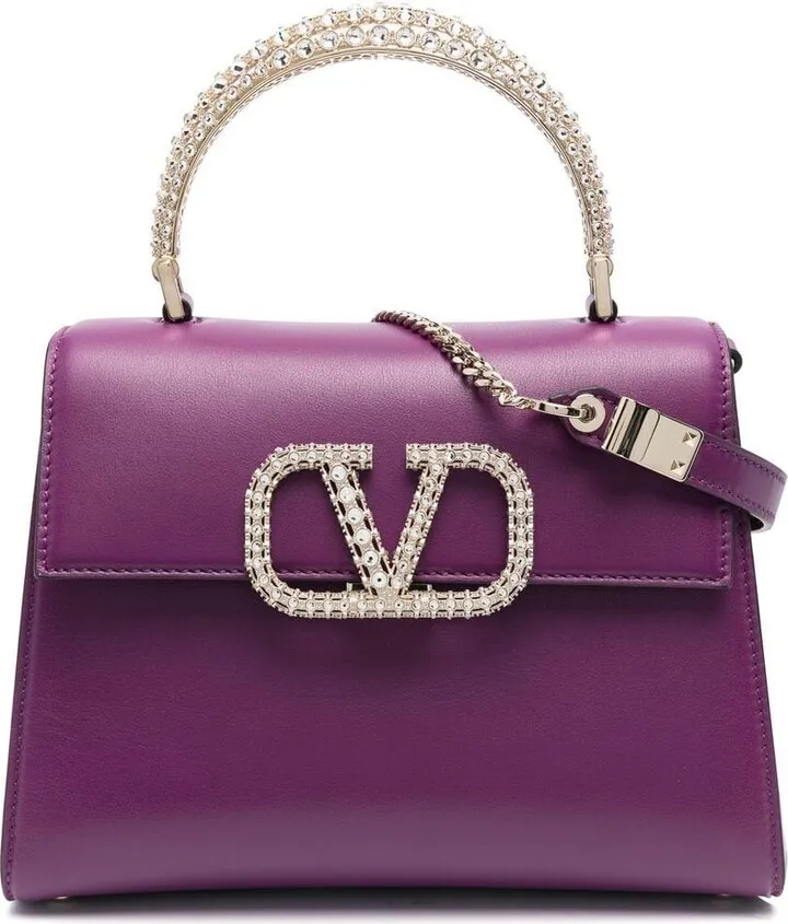 VSling crystal-embellished leather tote bag