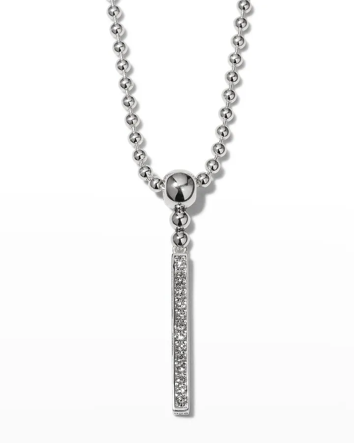 Caviar Spark Diamond Stick Pendant Necklace