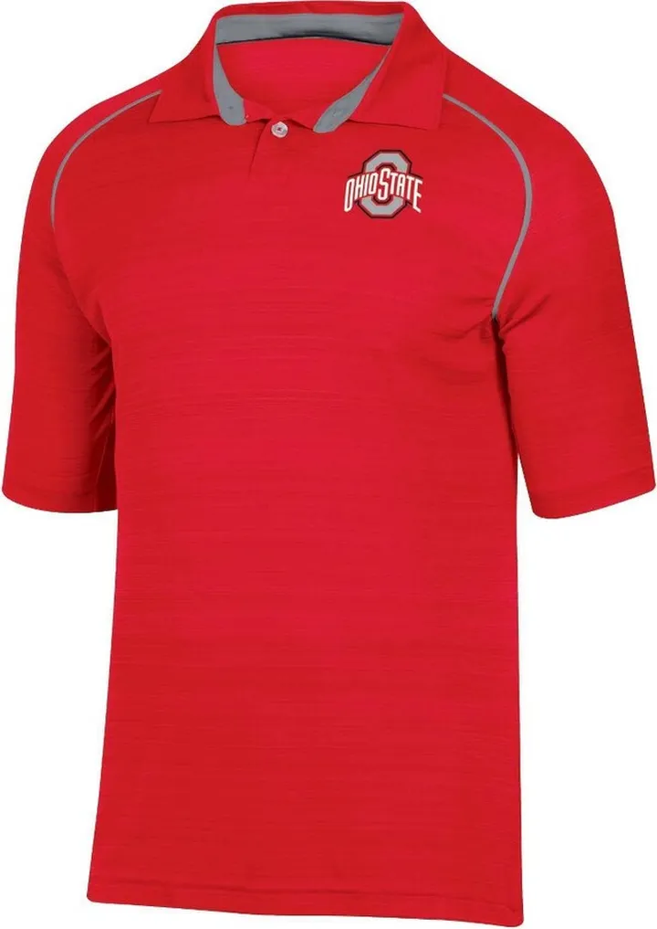 NCAA Ohio State Buckeyes Men's Faded Striped Short Sleeve Polo Shirt - S