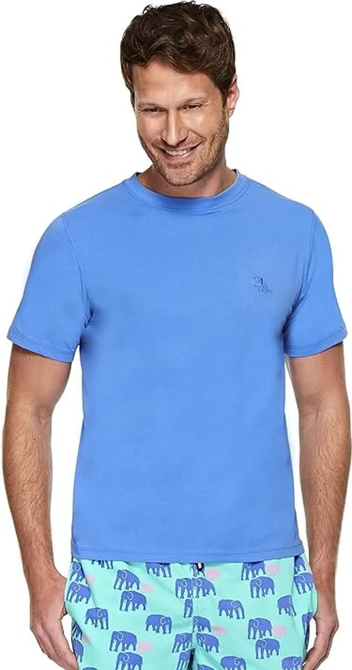 Tom & Teddy Solid Short Sleeve T-Shirt (Atlantic Blue) Men's Clothing