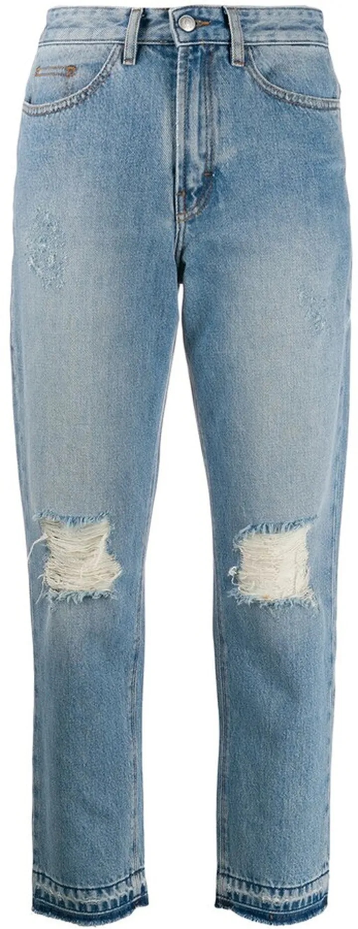 Distressed Straight Jeans