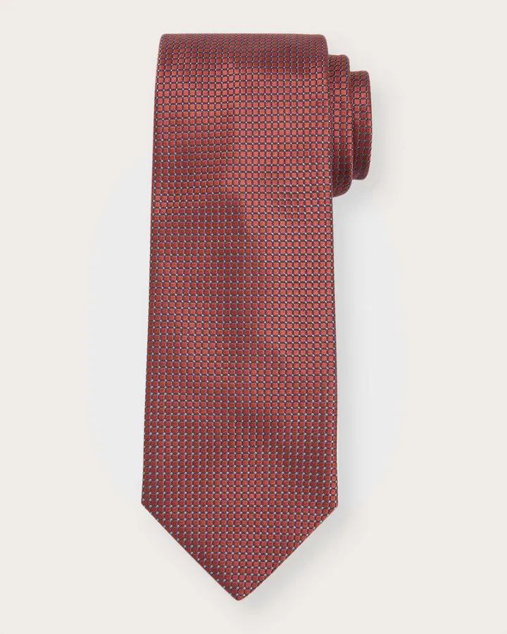 Men's Geometric Jacquard Silk Tie