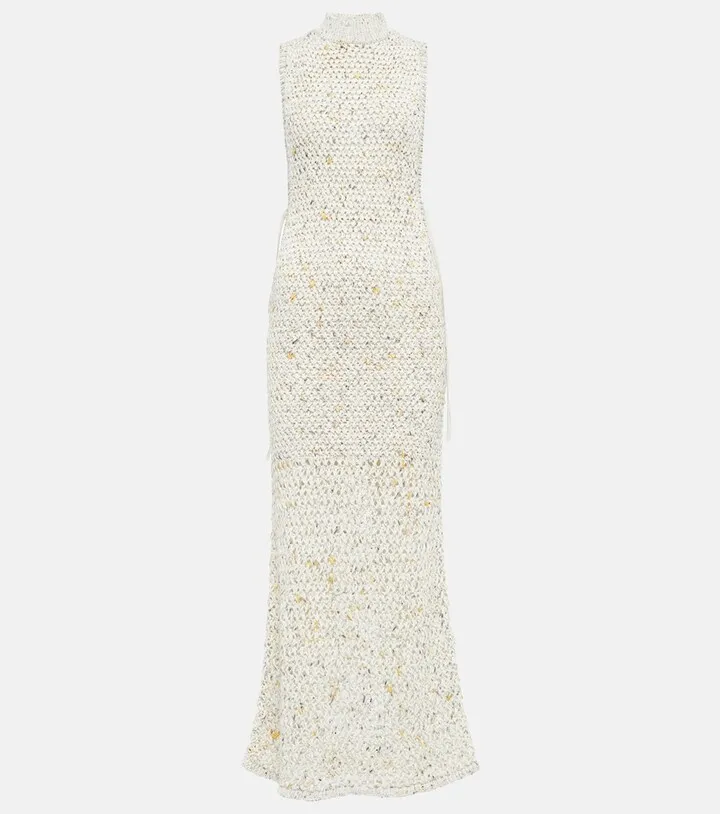 Woven cotton-blend maxi dress
