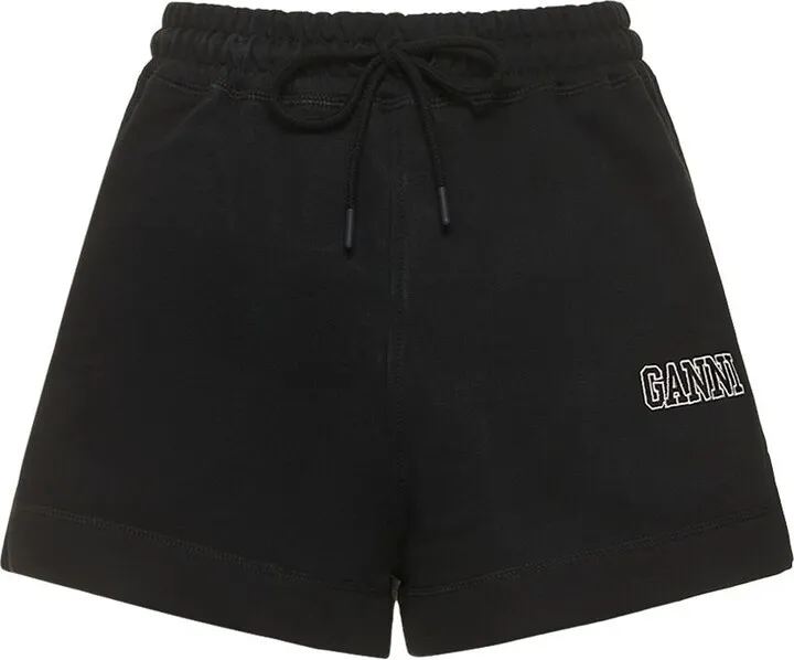 Drawstring logo organic cotton shorts