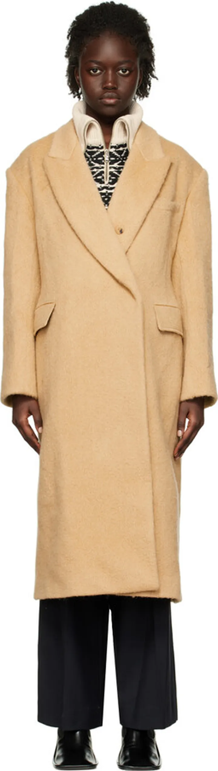 Recto Beige Shaggy Over Coat
