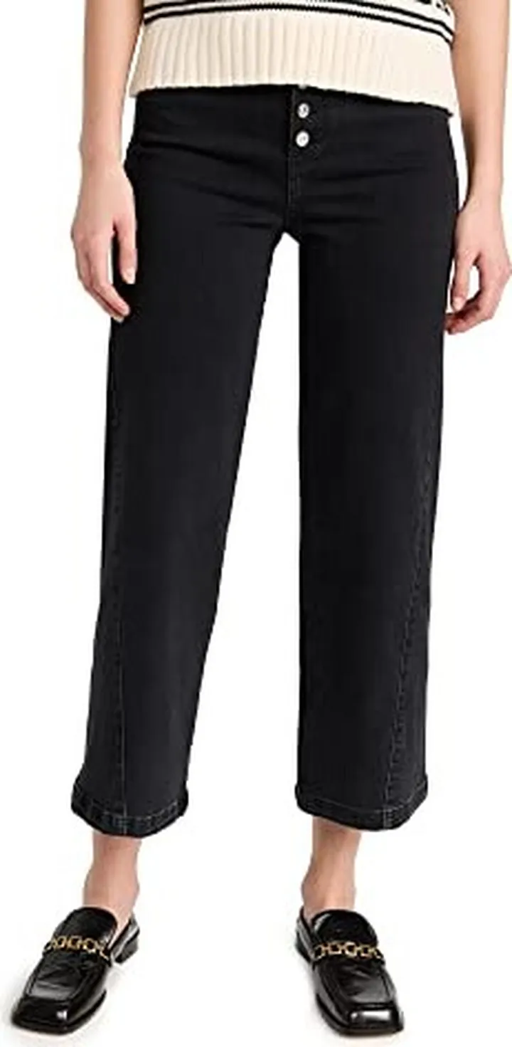 PAIGE Women's Anessa Jeans with Exposed Buttonfly + Twisted Seams
