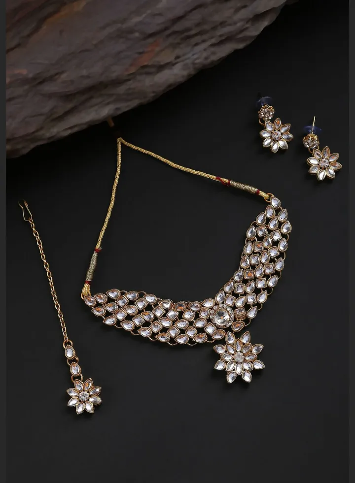 Gold-Plated Contemporary Jewellery Set