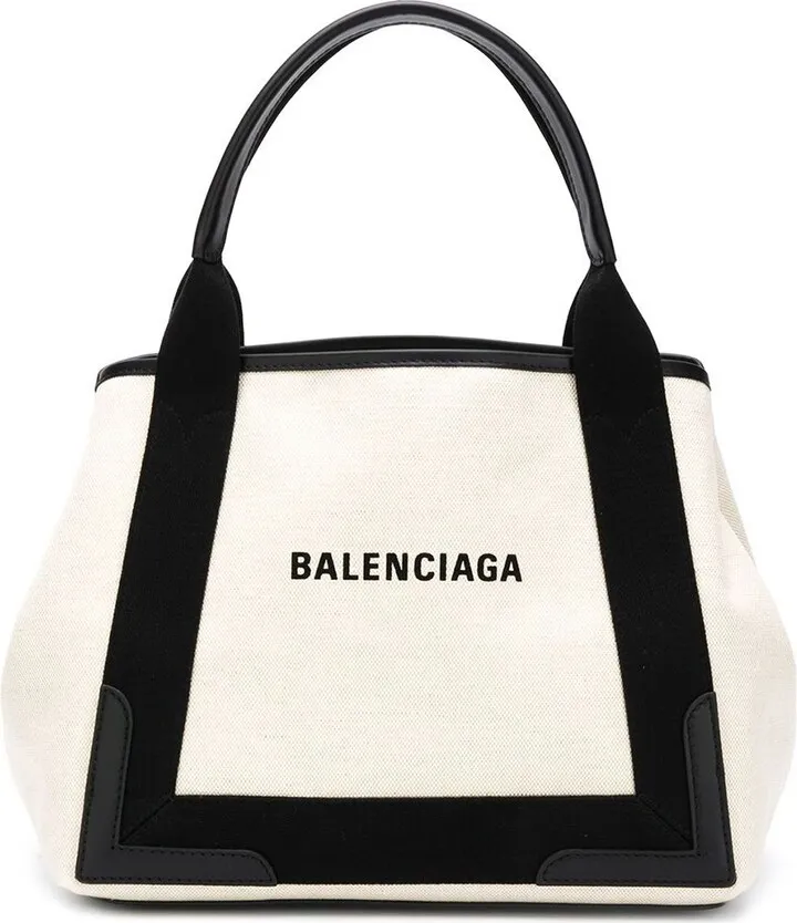BALENCIAGA- Navy Cabas Small Tote Bag