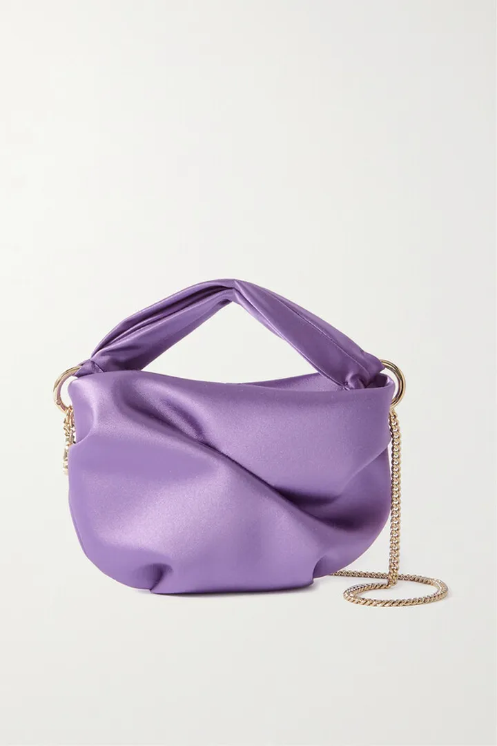 Jimmy Choo - Bonny Satin Shoulder Bag - Purple
