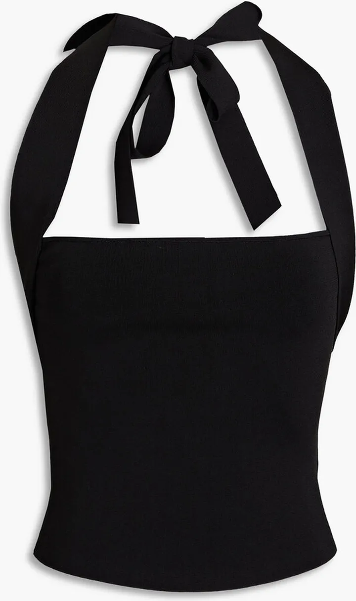 Tamiko convertible stretch-knit halterneck top