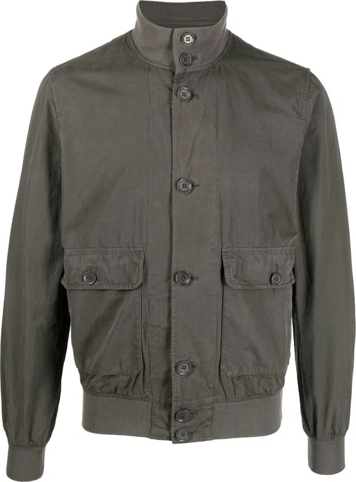 High-Neck Cotton Bomber Jacket