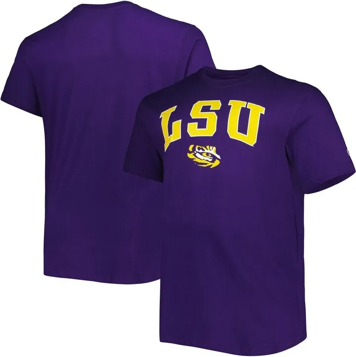 Men's Champion Purple Lsu Tigers Big and Tall Arch Over Wordmark T-shirt