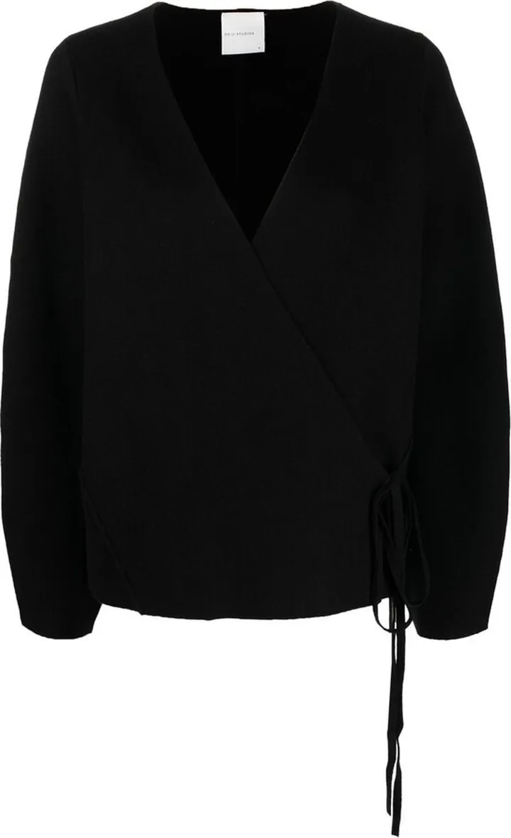 V-neck tie-detail cardigan
