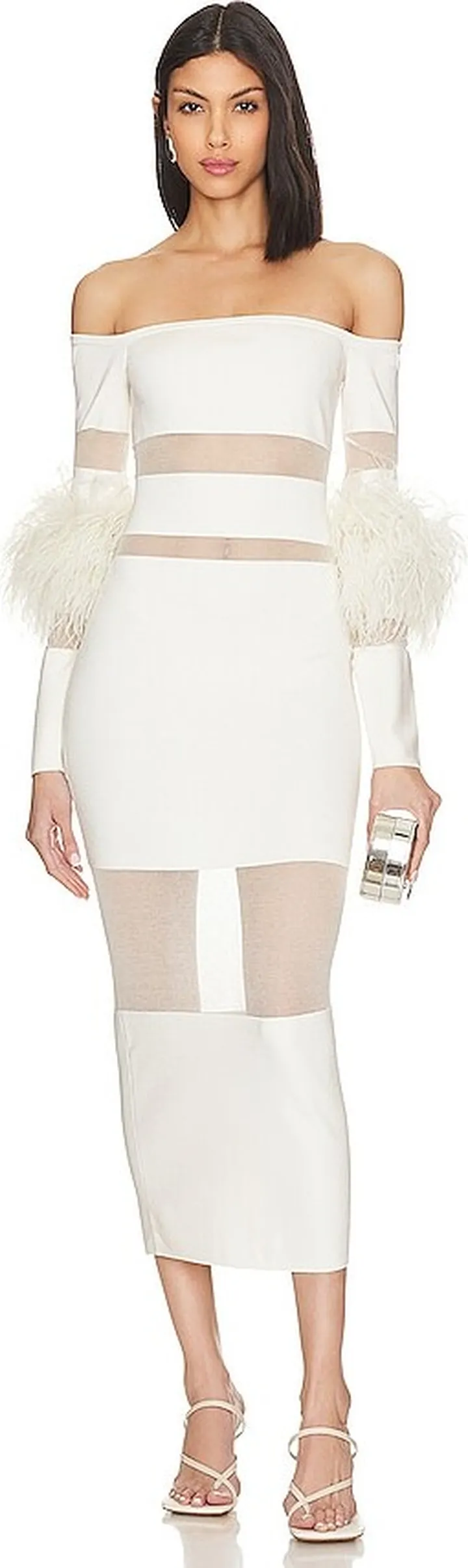 Sheer Cotton Viscose Intarsia Dress
