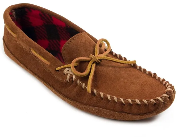 Minnetonka Men's Double Bottom Fleece Moccasin Slippers Men's Shoes