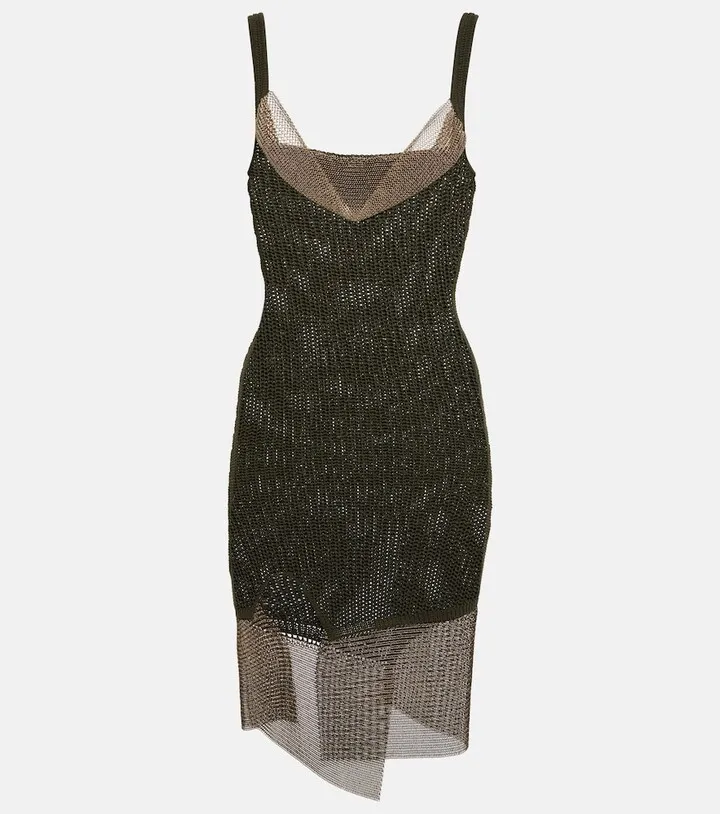 Mesome mesh-trimmed minidress