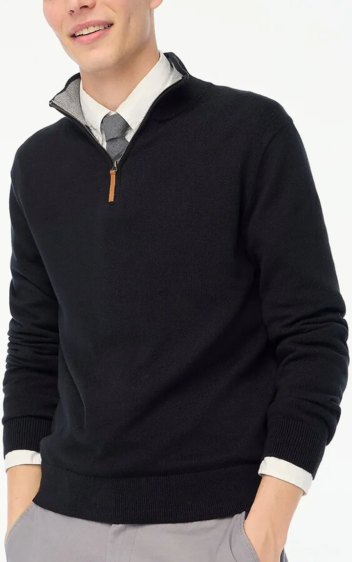 J.Crew Factory Men's Cotton Half-Zip Sweater