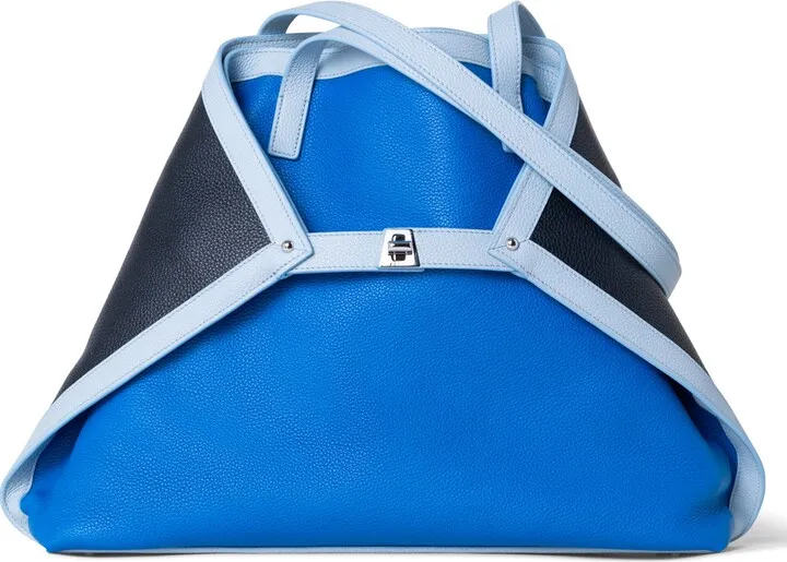Medium AI Colorblock Frame Calfskin Leather Tote