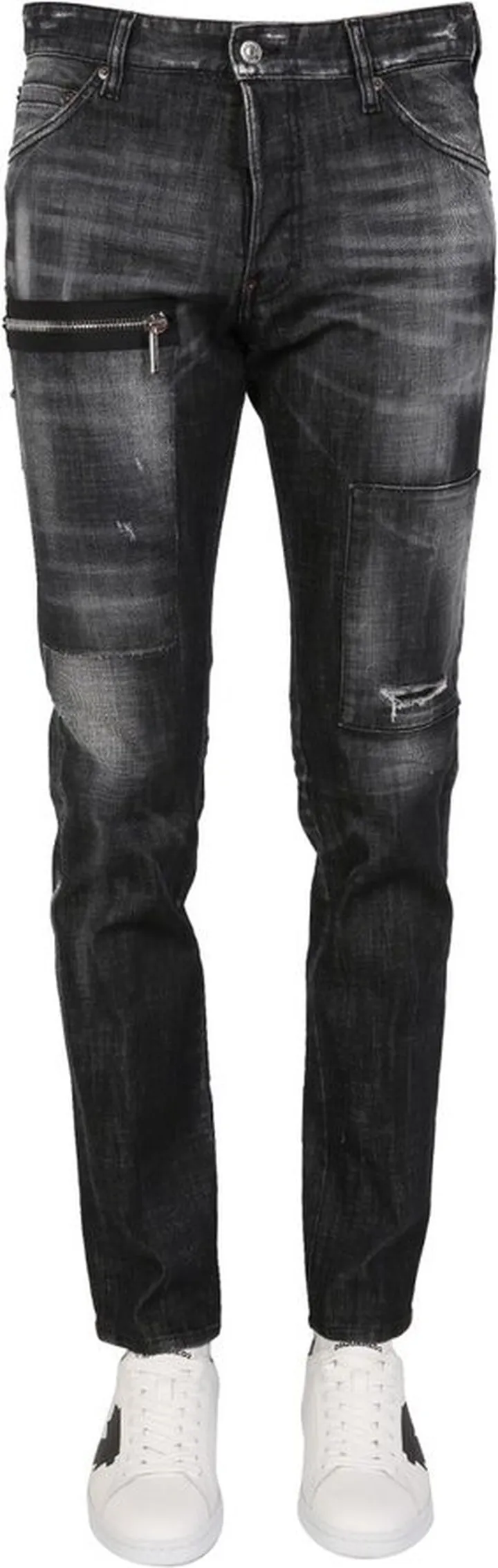 Dsquared2 Zip Pocket Detailed Ripped Jeans